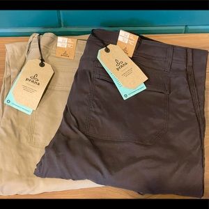 2 pair Prana stretch Zion pants NEW 34x30